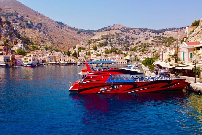 Fast Boat To Symi with a swimming stop at St George's Bay! (Only 1hr journey)