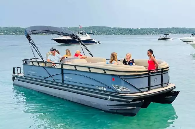 2-Hour Captain-Chauffered Luxury Pontoon Charter from Traverse City