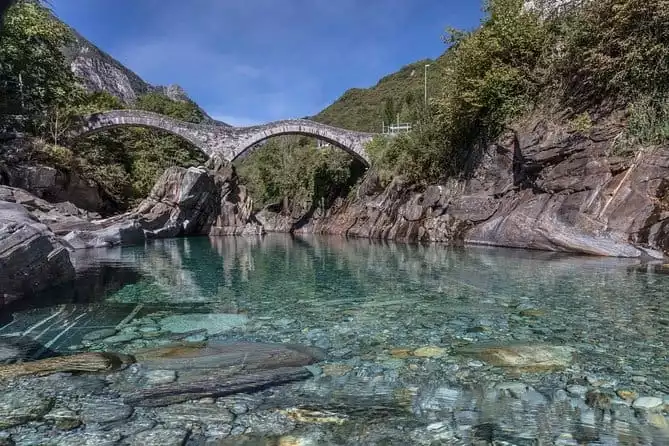 Verzasca valley, river and waterfall + Locarno private guided tour, from Lugano