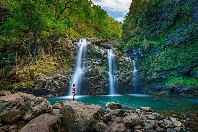 Luxury Road to Hana Waterfalls & Lunch by Mercedes Van